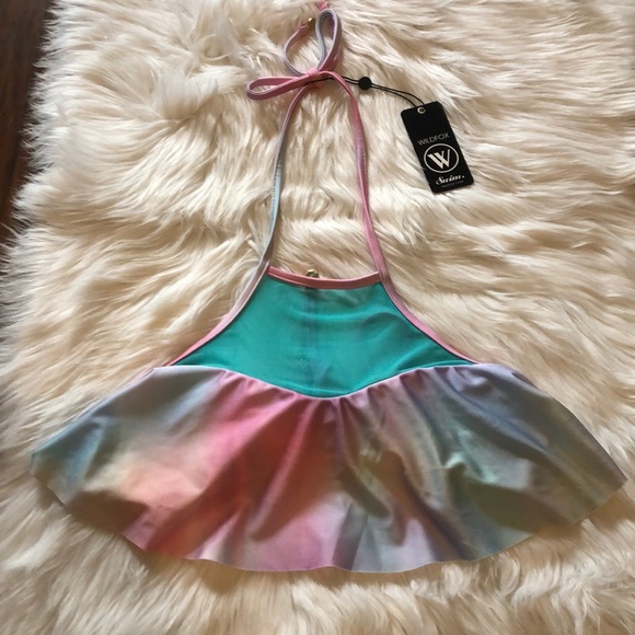 WILDFOX Swim Pastel Tie Dye Halter Bikini Top - Picture 12 of 12